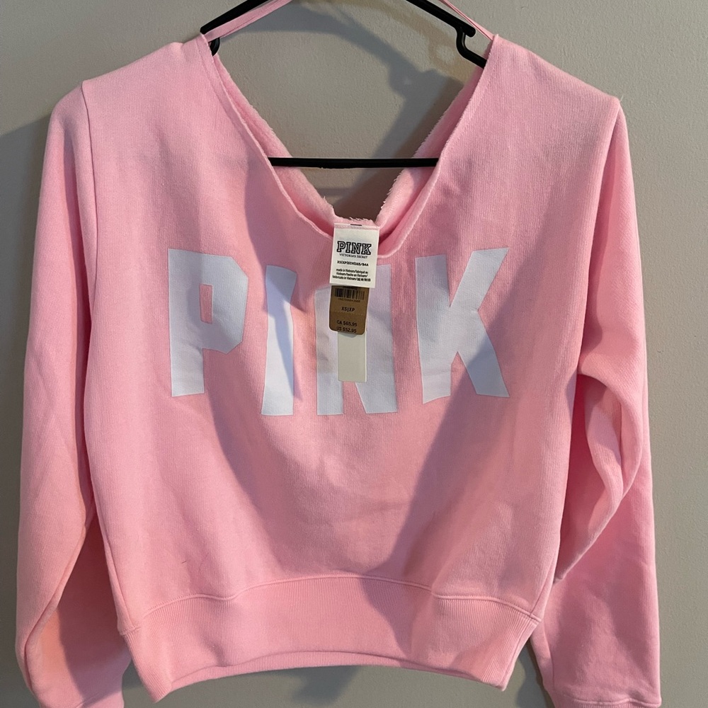 VS PINK Off the Shoulder Sweatshirt